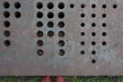 Close-up of railing