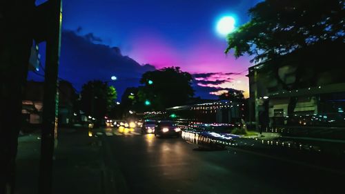 Illuminated city at night