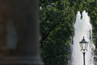 View of fountain spraying water