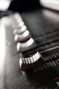 Close-up of computer keyboard on table