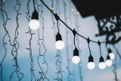 Low angle view of chandelier