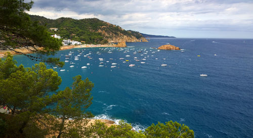 High angle view of sea against sky