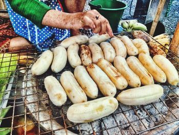 Close-up of person preparing food