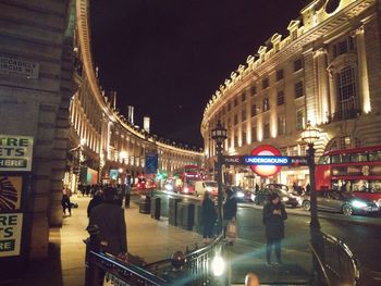 Illuminated city at night