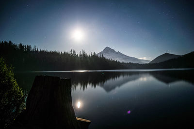 Reflection of clouds in calm lake