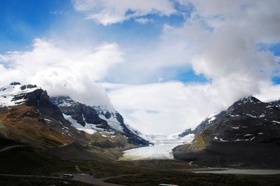 Scenic view of mountains against sky