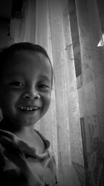 Portrait of cute girl smiling