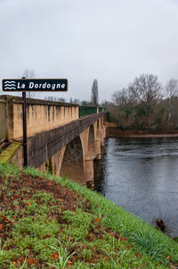 Bridge over river against sky