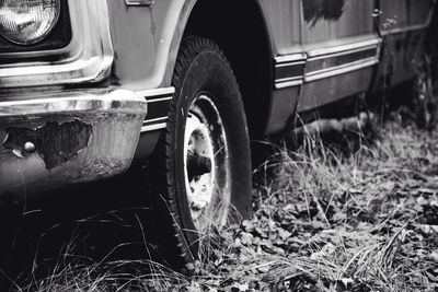 Old car on field