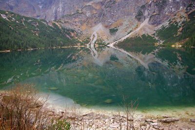 View of lake with mountain in background