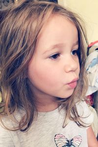 Close-up portrait of cute girl