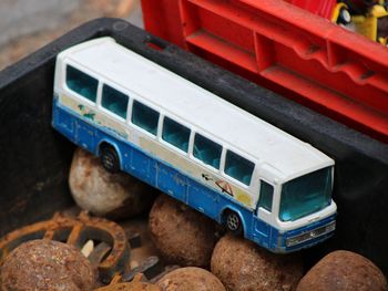 Close-up of toy car