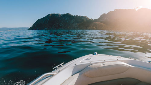 Boat sailing in sea