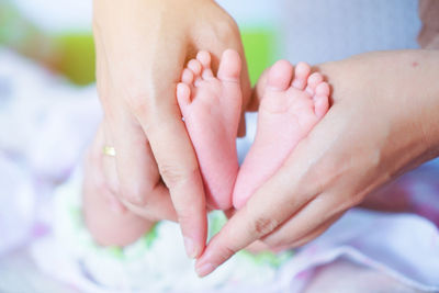 Close-up of mother baby