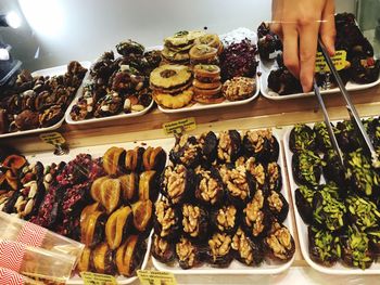 Close-up of cake for sale in store