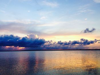 Scenic view of sea at sunset