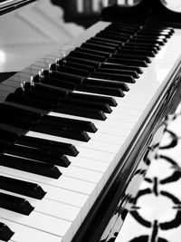 Close-up of piano keys