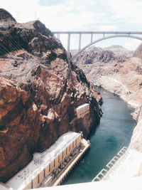 High angle view of dam