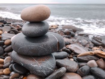 Stack of stones on beach