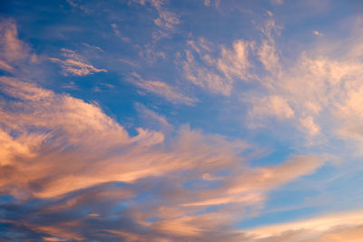 Low angle view of sky at sunset