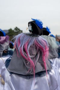 Rear view of woman wearing hat