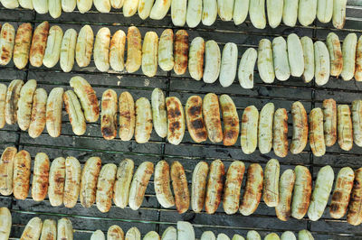 High angle view of food for sale at market stall