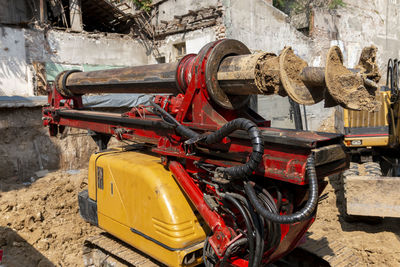 Drilling rig on a construction site. pile foundations.