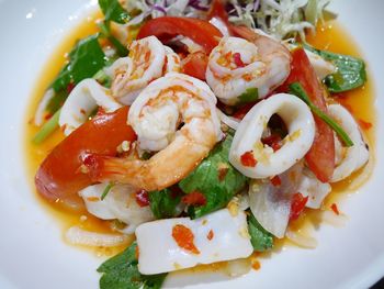 Close-up of salad served in plate