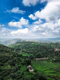 High angle view of landscape against sky