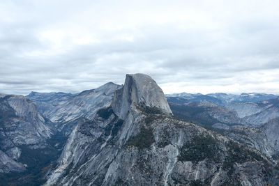 Scenic view of half dome from glacier point lookout at yosemite national park. 