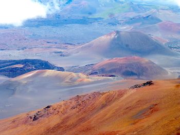 Aerial view of volcanic landscape