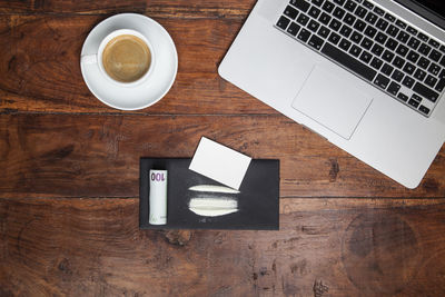 Coffee cup on table