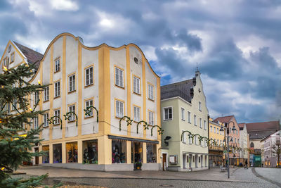 Main market square with historical houses in eichstatt, germany