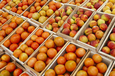 Full frame shot of fruits in market