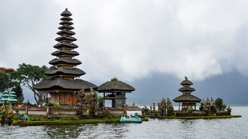 Temple building against cloudy sky