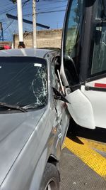 Close-up of car on street