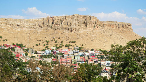 Aerial view of old city of mardin in the morning