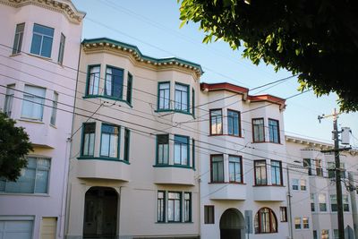 Low angle view of residential building against sky