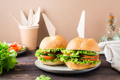 Close-up of food on table