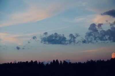 Silhouette trees against sky during sunset