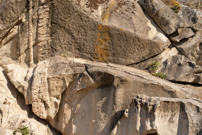 Low angle view of rock formation