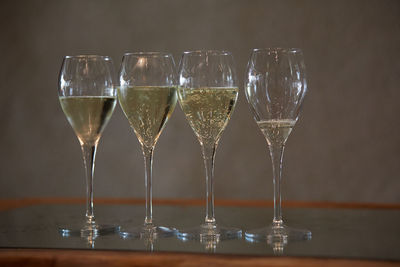 Close-up of wineglass on table