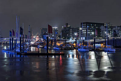 Illuminated city at night