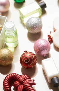 High angle view of fruits on table