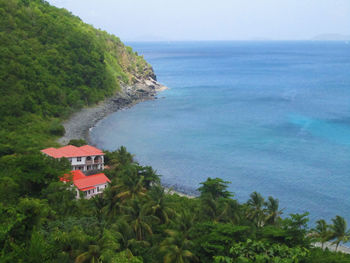 High angle view of sea against sky