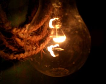 Close-up of illuminated electric light