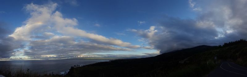 Panoramic view of mountains against sky