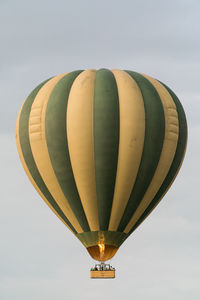 Hot air balloon flying against sky