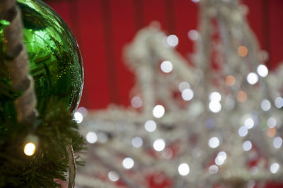 Close-up of illuminated christmas lights