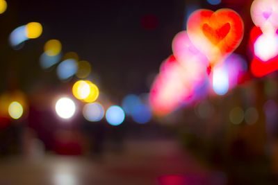 Defocused lights in city at night